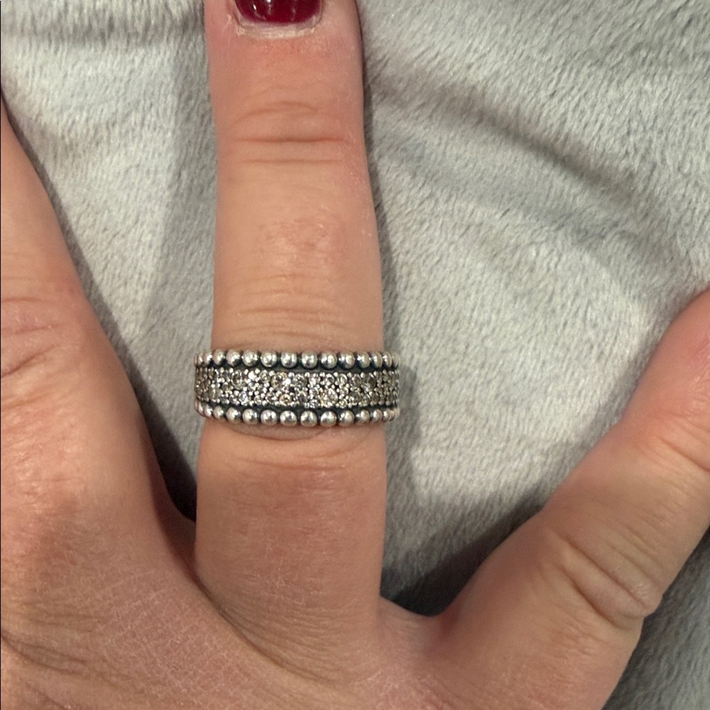 Pandora Silver Band Ring size 9